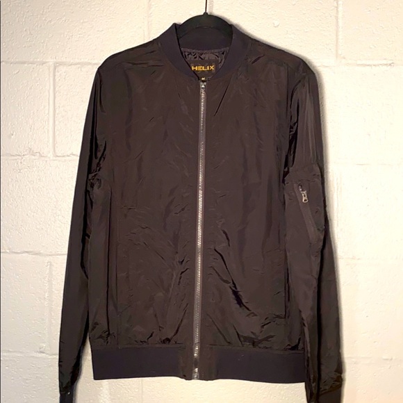 Helix Black Bomber Jacket with Pockets Size Medium - Picture 3 of 9